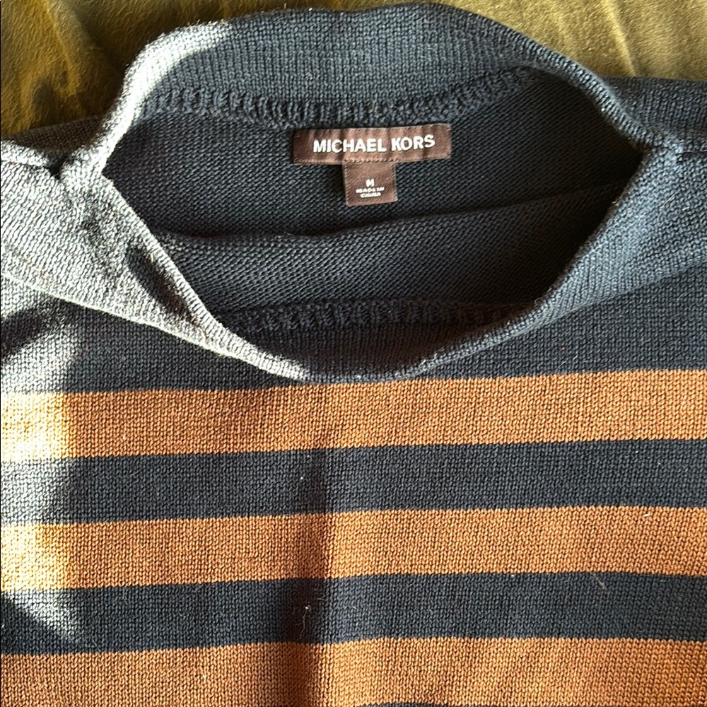 Michael Kors Men's Striped Sweater - Black and Brown